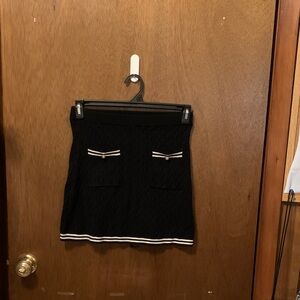 Sincerely Jules Black Mini Skirt with White Trim